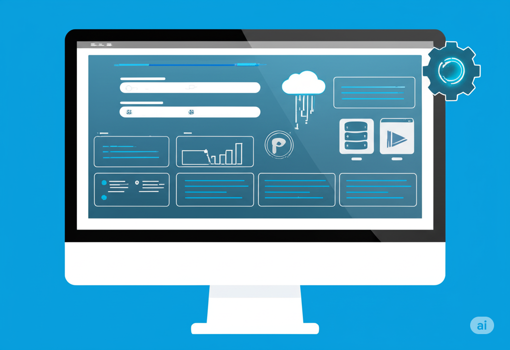 Ilustração de CMS, Painel de controle CMS, Gerenciamento de conteúdo web